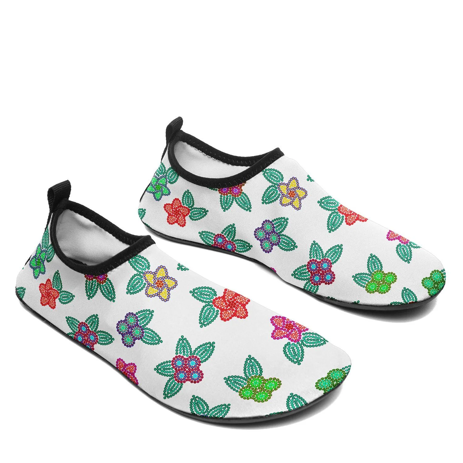 Berry Flowers White Sockamoccs Slip On Shoes