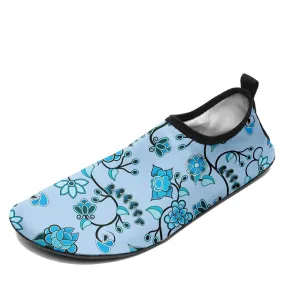 Blue Floral Amour Sockamoccs Slip On Shoes