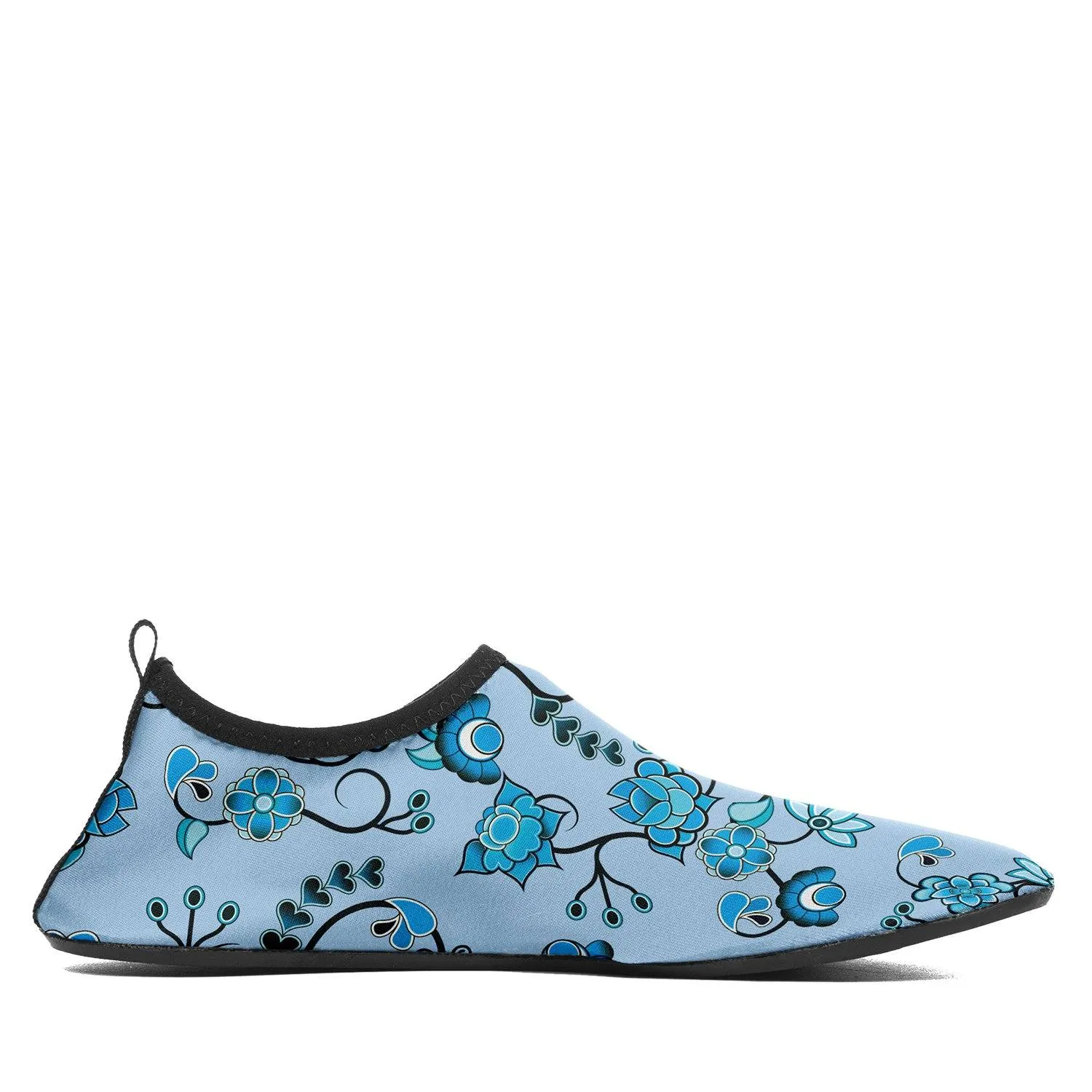 Blue Floral Amour Sockamoccs Slip On Shoes