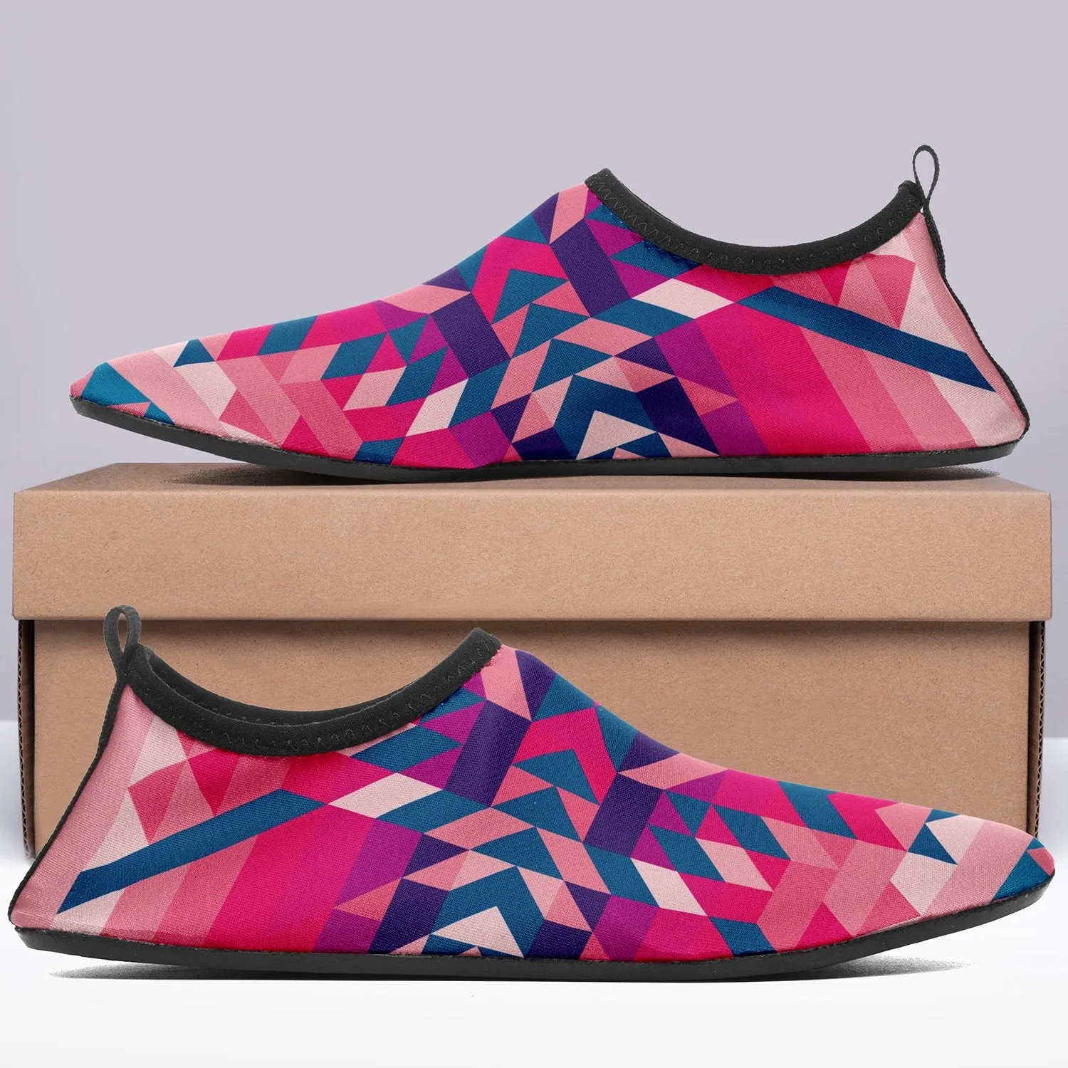 Desert Geo Blue Sockamoccs Slip On Shoes