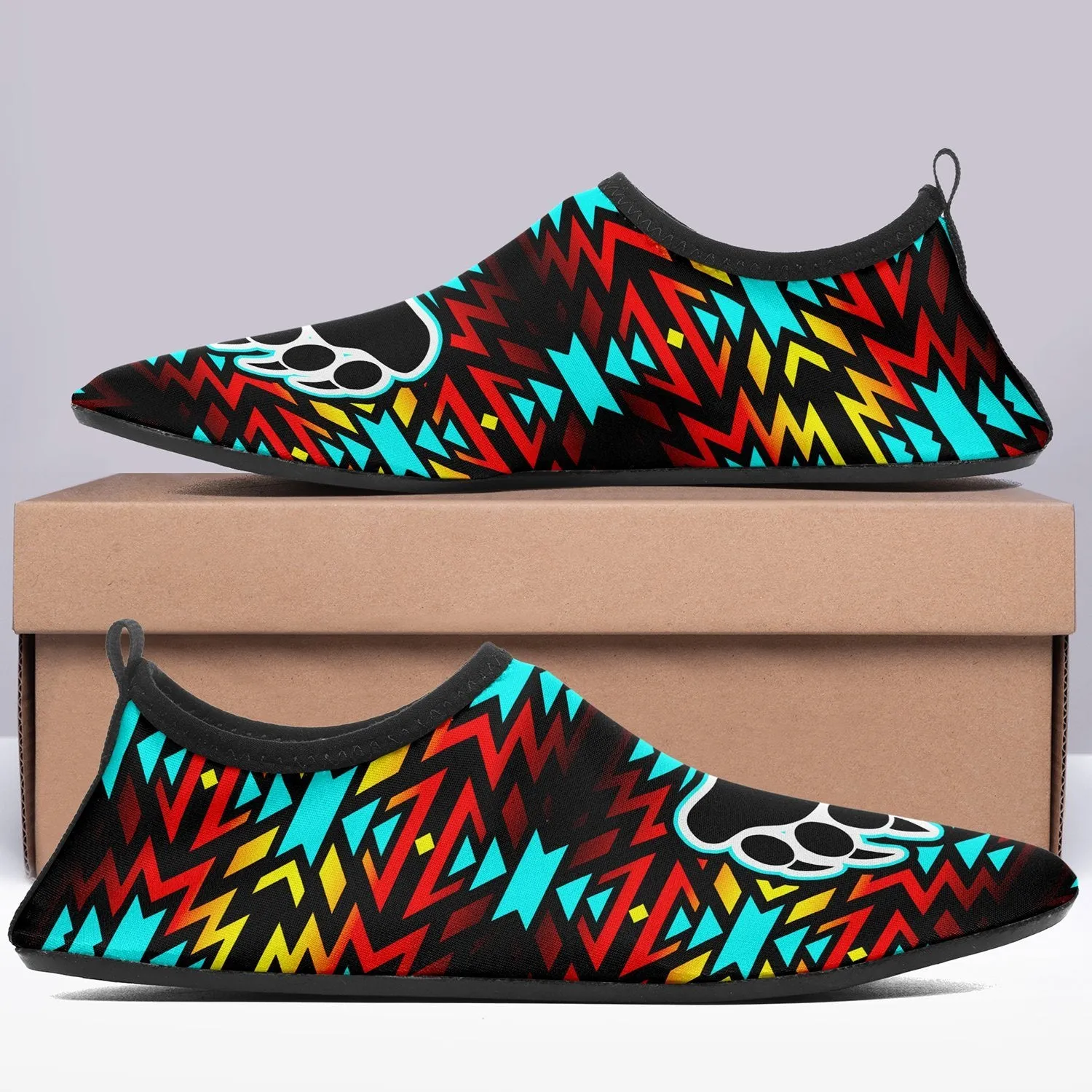 Fire Colors and Turquoise Bearpaw Sockamoccs Slip On Shoes
