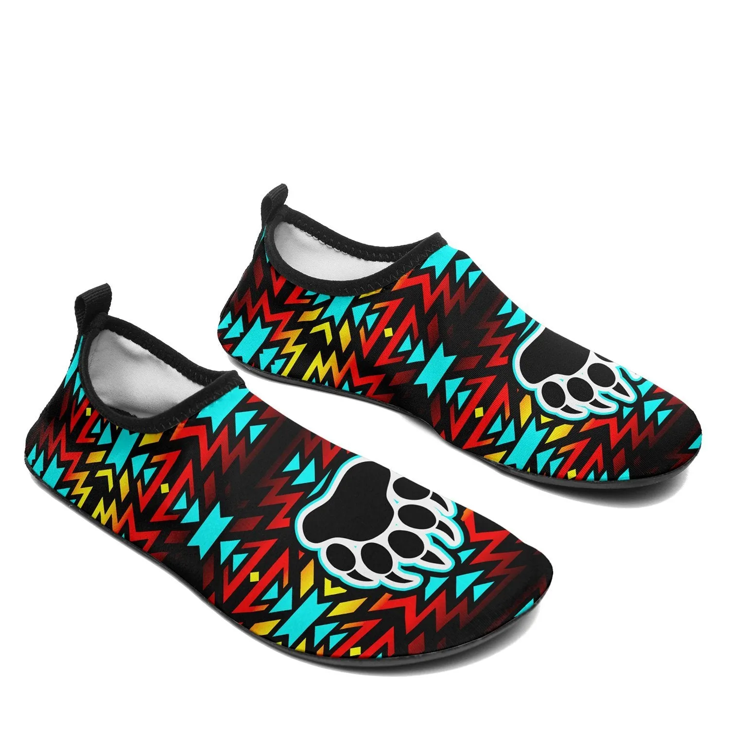 Fire Colors and Turquoise Bearpaw Sockamoccs Slip On Shoes