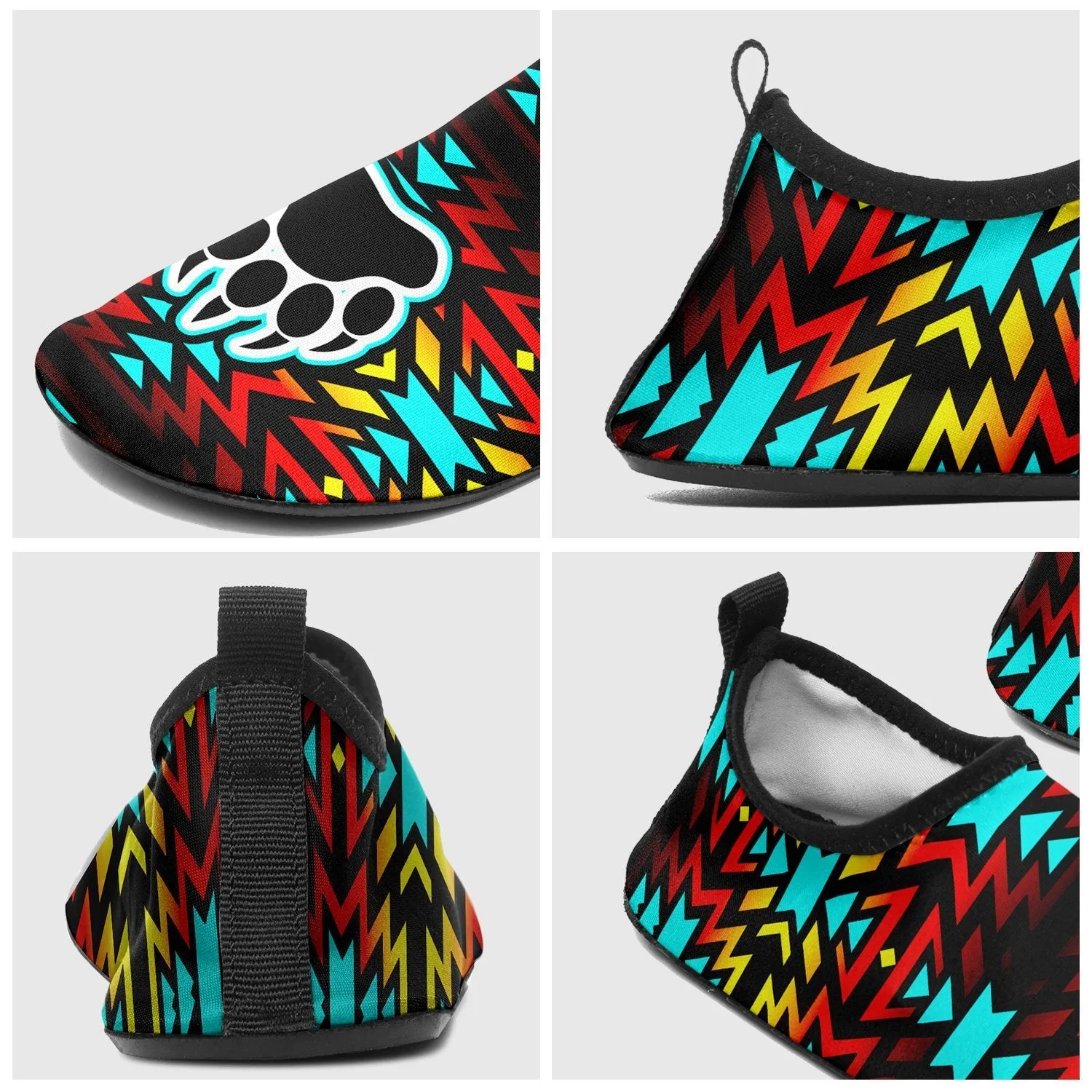 Fire Colors and Turquoise Bearpaw Sockamoccs Slip On Shoes