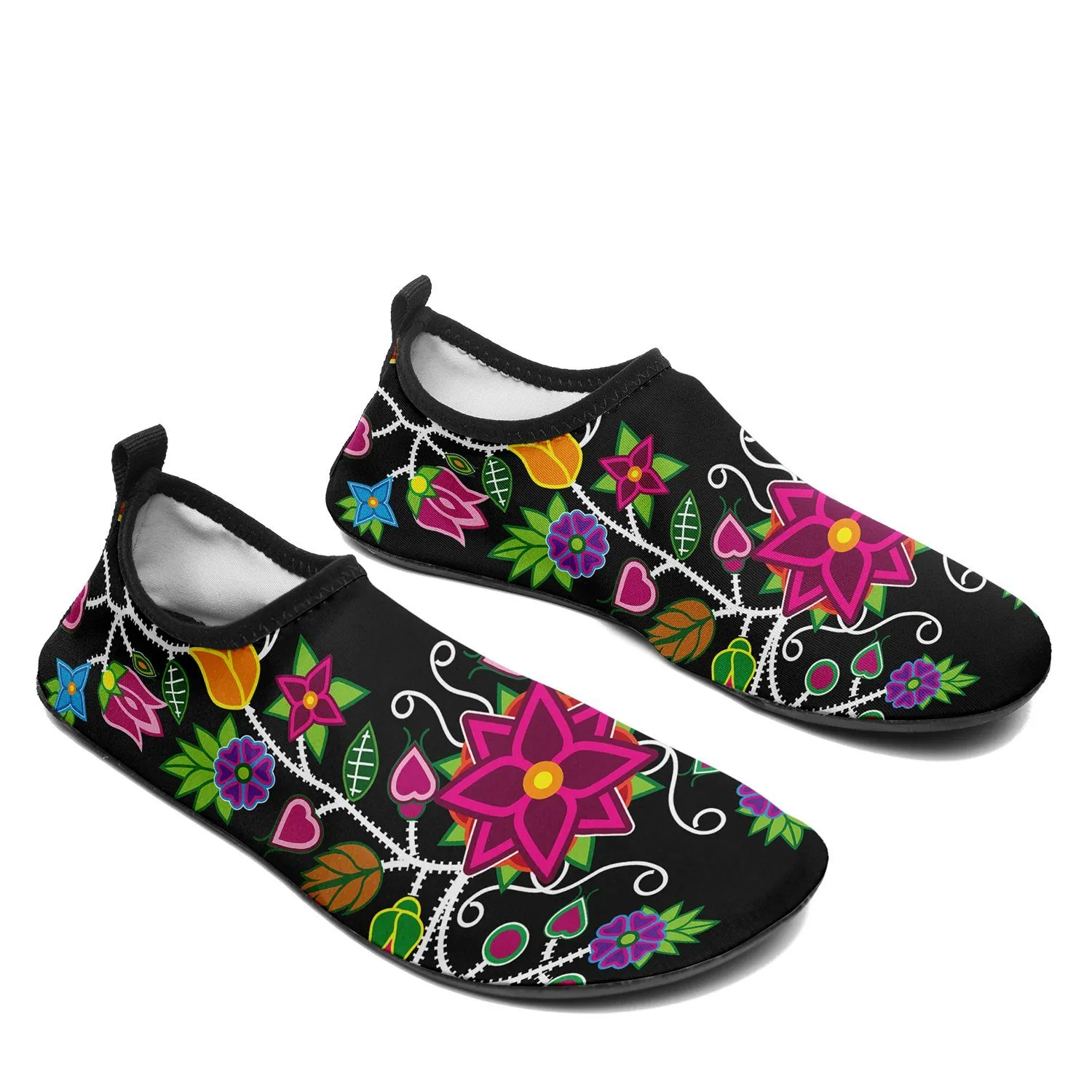 Floral Beadwork - 01 Sockamoccs Slip On Shoes