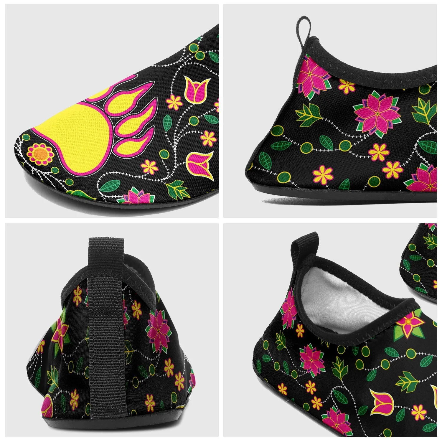 Floral Bearpaw Pink and Yellow Sockamoccs Slip On Shoes