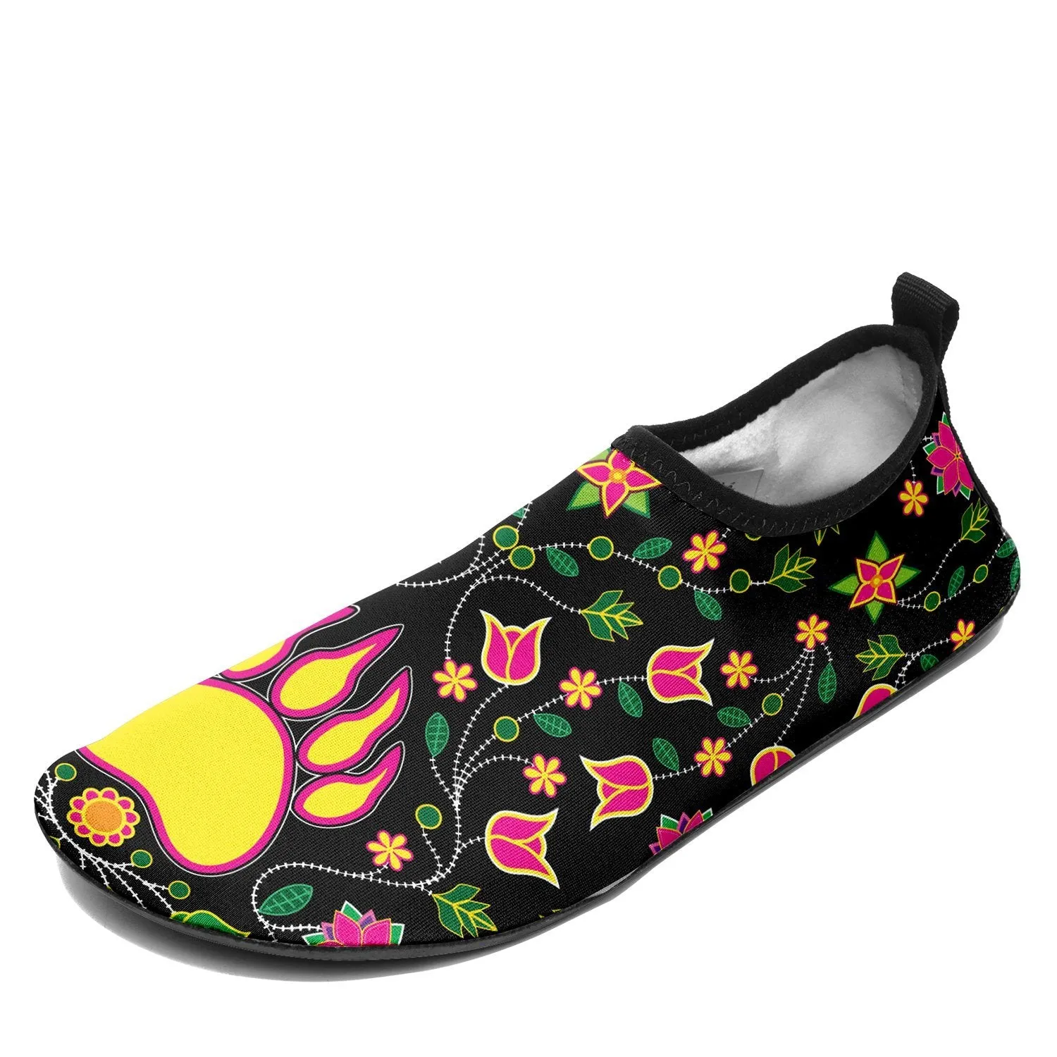 Floral Bearpaw Pink and Yellow Sockamoccs Slip On Shoes