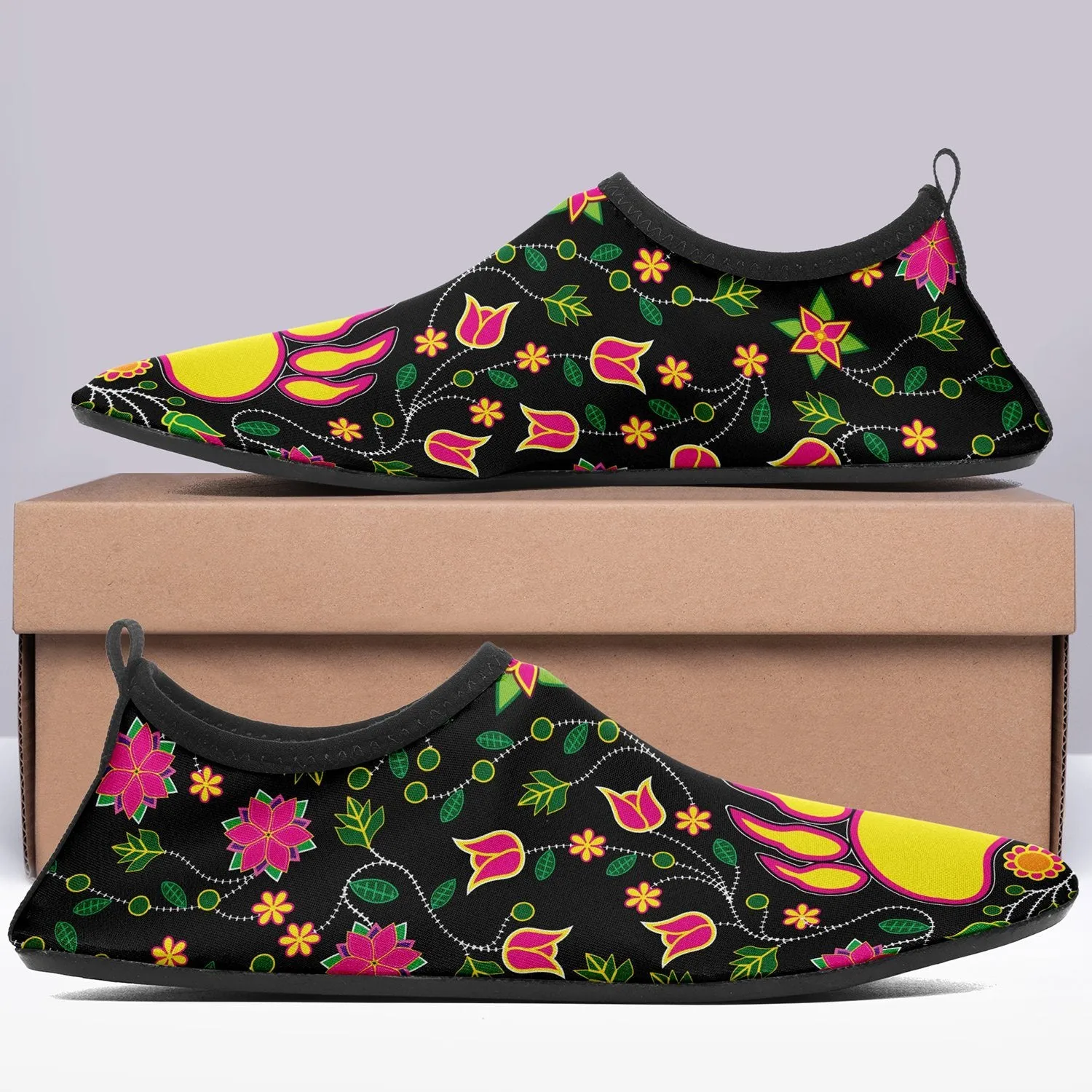 Floral Bearpaw Pink and Yellow Sockamoccs Slip On Shoes