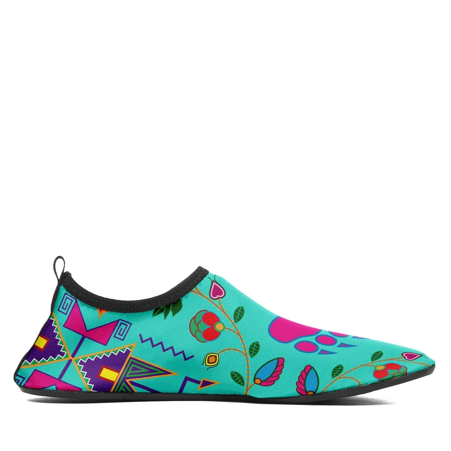 Geometric Floral Fall Sky Sockamoccs Slip On Shoes