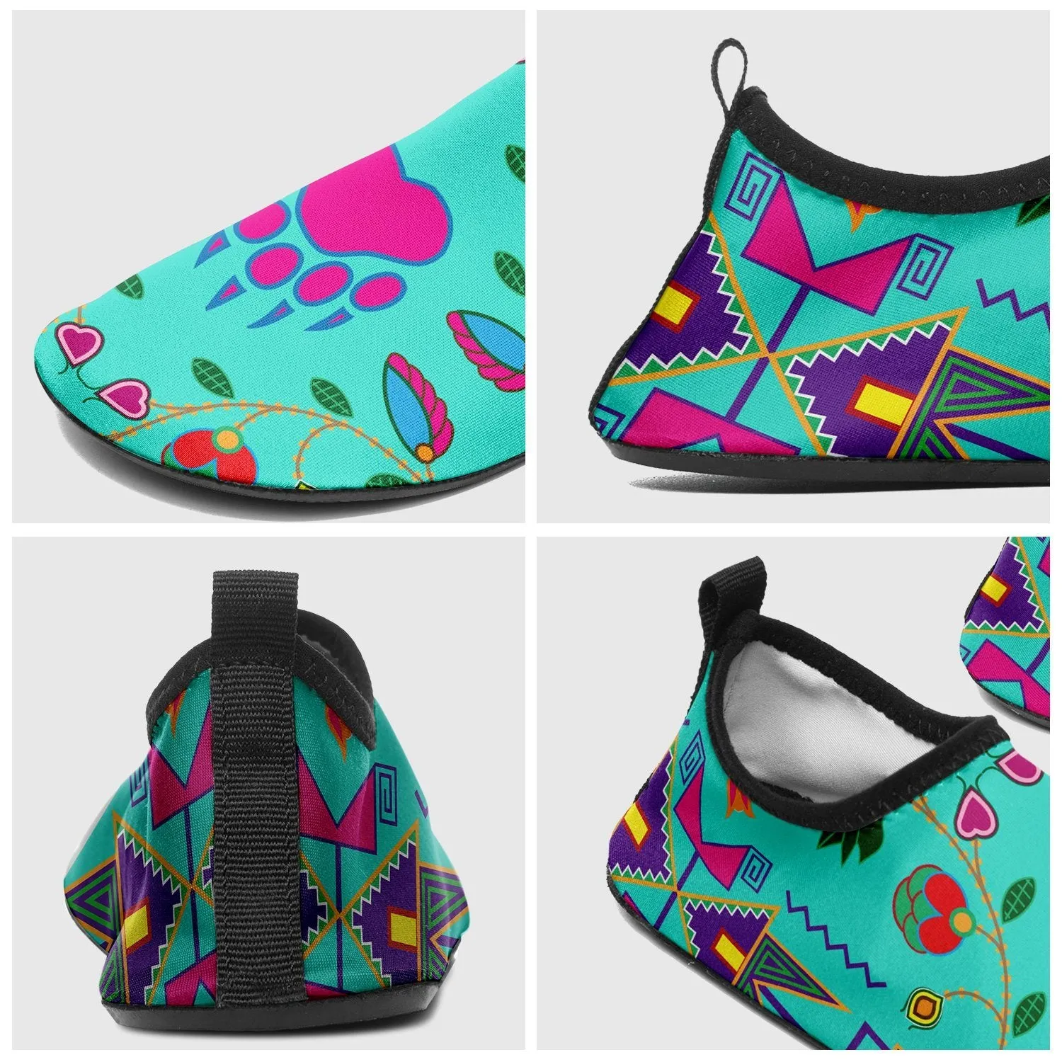 Geometric Floral Fall Sky Sockamoccs Slip On Shoes