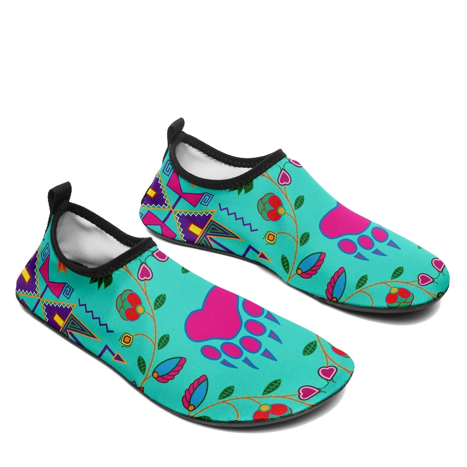 Geometric Floral Fall Sky Sockamoccs Slip On Shoes