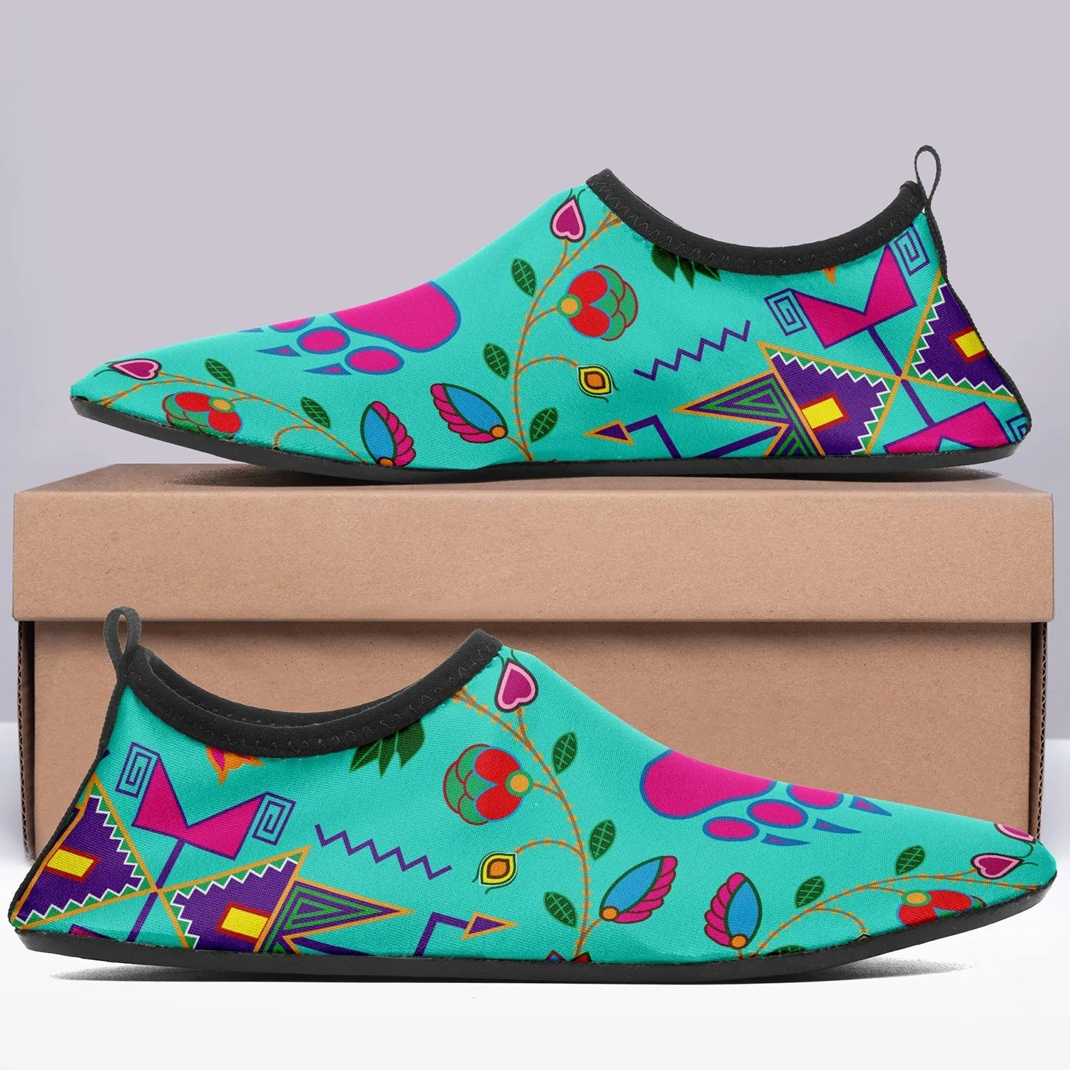 Geometric Floral Fall Sky Sockamoccs Slip On Shoes