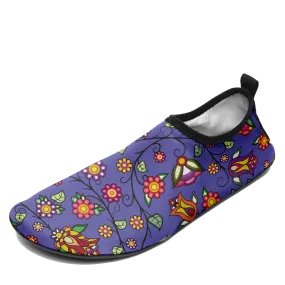Heartbeat Petals Blue Kid's Sockamoccs Slip On Shoes