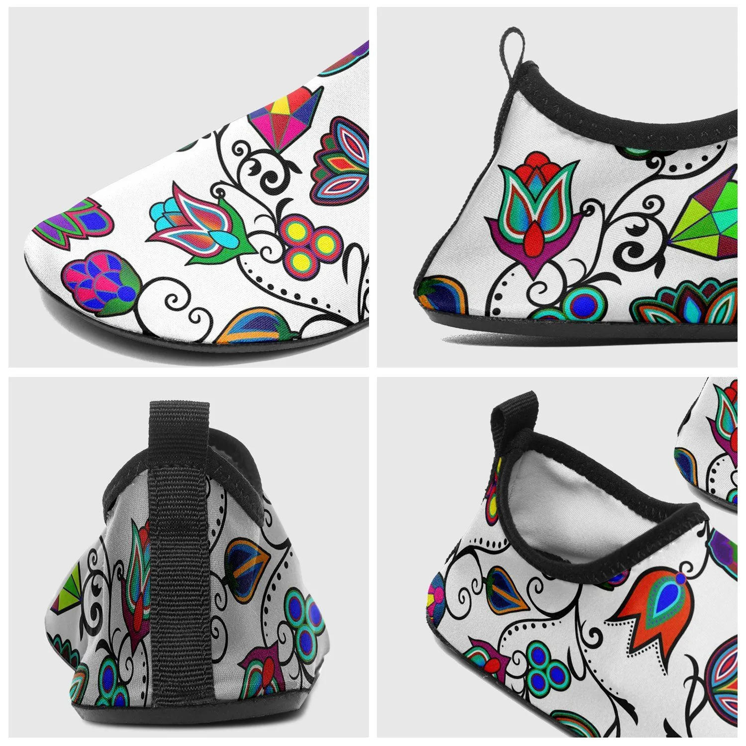 Indigenous Paisley White Sockamoccs Slip On Shoes