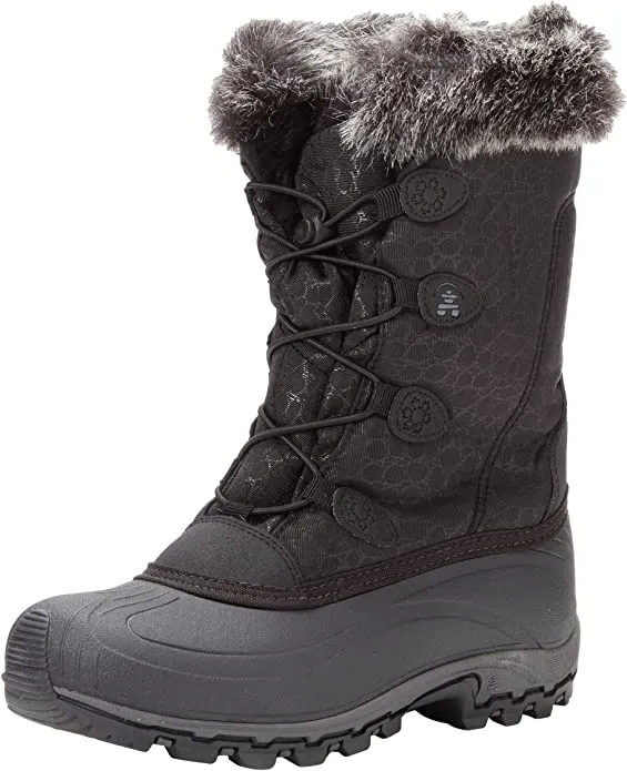 Kamik Women's Momentum Pull On Waterproof Lugged Sole Fur Detailed Snow Boots