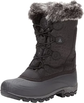 Kamik Women's Momentum Pull On Waterproof Lugged Sole Fur Detailed Snow Boots