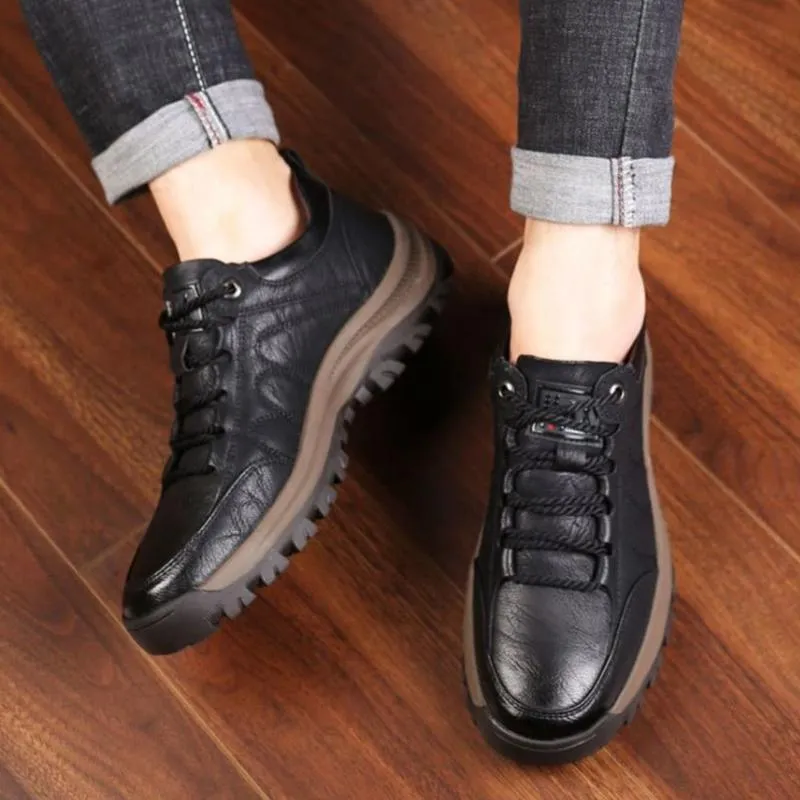 Leather waterproof non-slip warm hiking shoes