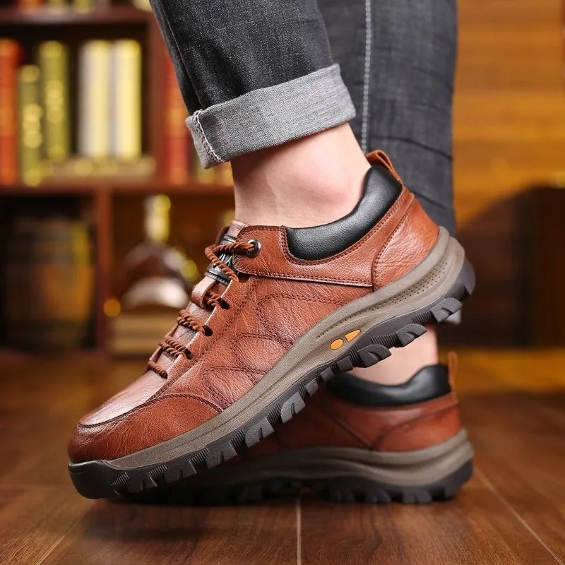 Leather waterproof non-slip warm hiking shoes