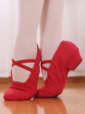 Low Heel Canvas Ballet Shoes Soft Sole Practice Dance Shoes