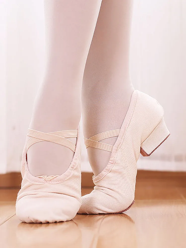 Low Heel Canvas Ballet Shoes Soft Sole Practice Dance Shoes