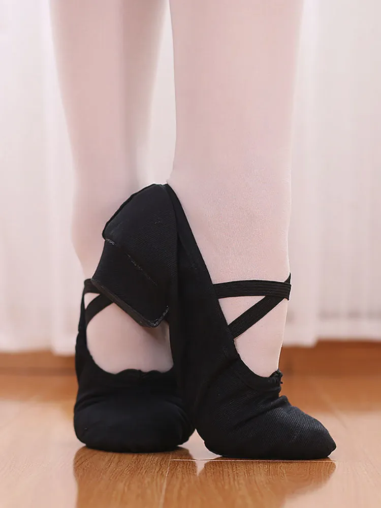 Low Heel Canvas Ballet Shoes Soft Sole Practice Dance Shoes