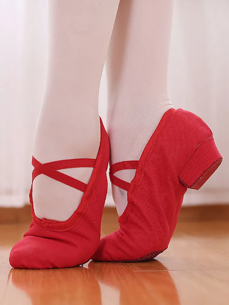 Low Heel Canvas Ballet Shoes Soft Sole Practice Dance Shoes