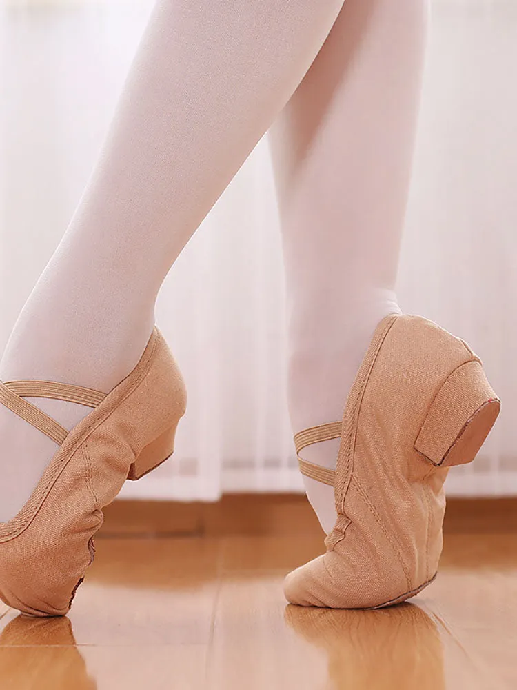 Low Heel Canvas Ballet Shoes Soft Sole Practice Dance Shoes