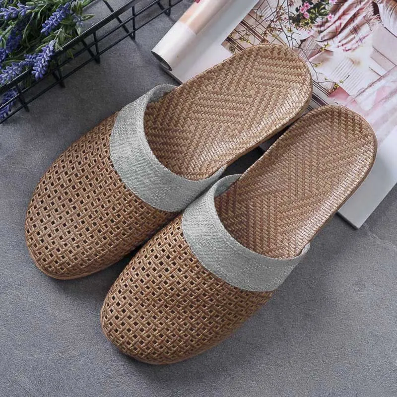Retro Non-slip Breathable Flax Slipper