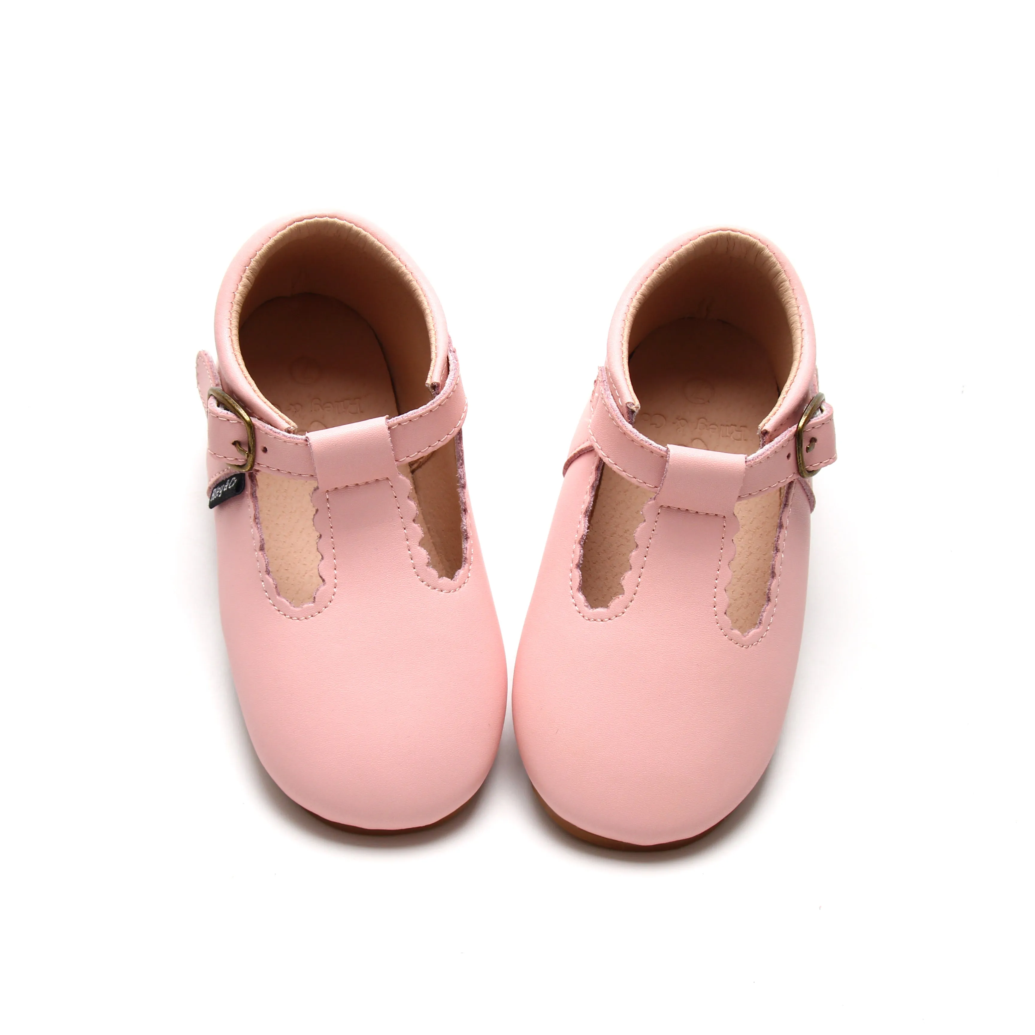 Riley T-Straps - Scalloped - Sweet Pink