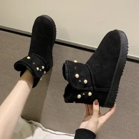 Snow Low Heel Round Toe Warm Boots