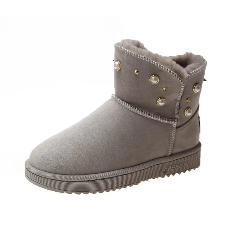 Snow Low Heel Round Toe Warm Boots